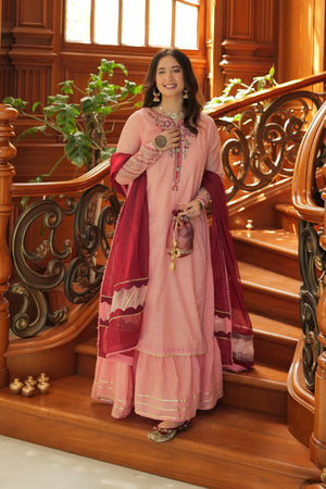 Omal By Komal Stitched 2 Piece Summer Collection'2025-Ailiya (Frock & Dupatta)