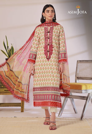 Asim Jofa AJ Basic Print Collection '23 Ajbp-12 Embroidered Cambric 3 Pcs