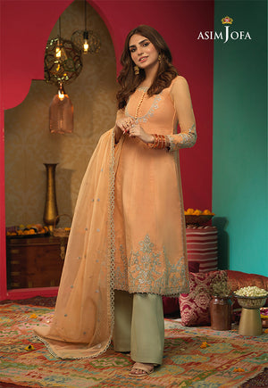 Asim Jofa Rung De Festive Coll-2021 Ajfc-34 Embroidered Organza 3 Pcs