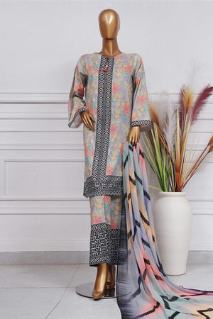 Art & Craft Prints By HZ Stitched 3 Piece Lawn Collection'2025-PWW-103
