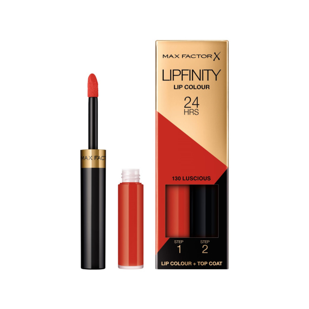 Maxfactor Lipfinity Lip Colour Lipstick 2Step Long Lasting - 130 Luscious 2.3Ml + 1.9 G