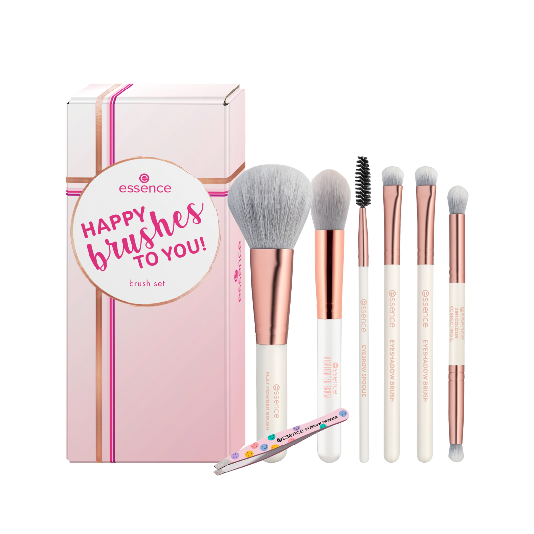 Essence Pinselset Happy 6 Piecs Brushes Set & Tweezers