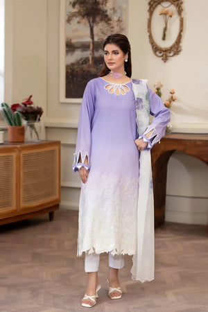 Summer Scent By Nine Needles Stitched 3 Piece Summer Collection'2025-Pansy-NP-06