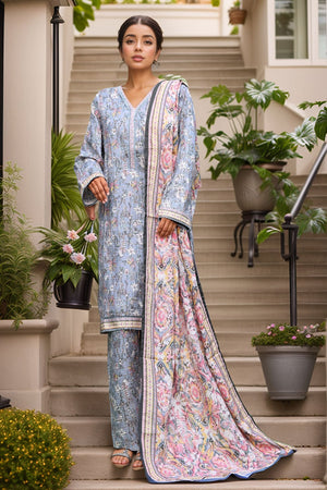 Bin Saeed Stitched 3 Piece Exclusive Printed Khaddar Vol-04 Collection'2025-WK-2395-Green