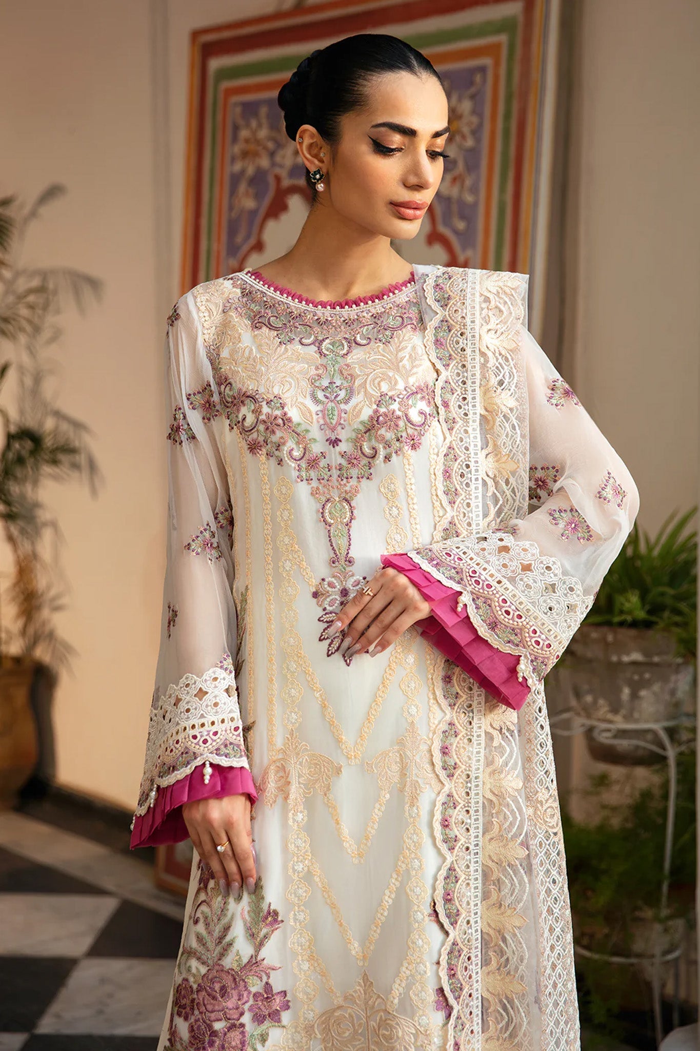 Dastak by Ramsha Unstitched 3 Piece Luxury Chiffon Vol-01 Collection'2025-Q-107