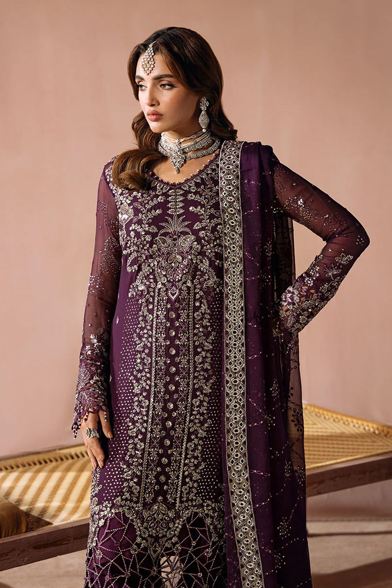 Dastak by Ramsha Unstitched 3 Piece Luxury Chiffon Vol-02 Collection'2025-Q-208