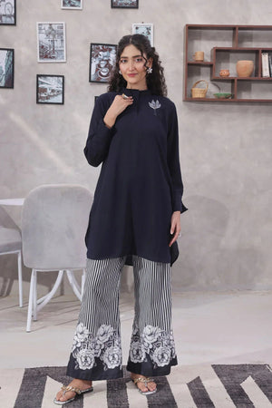 Ochre Clothing Women's Casual -Georgette Hand Adda Work 2 Pc Suit-SOWC-12