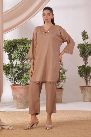 Ochre Clothing Cotton Jacquard Women's 2 Pc Suit