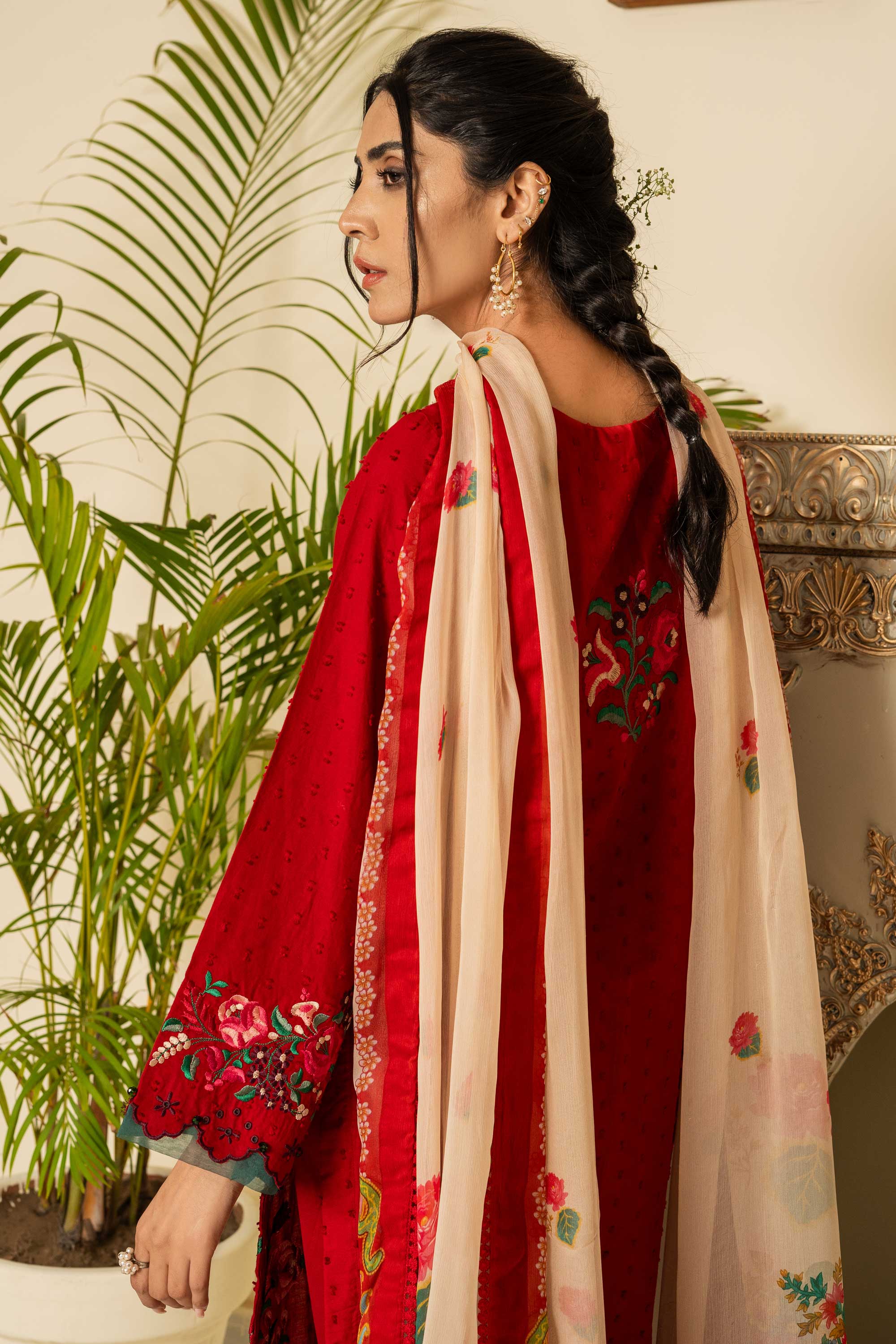 Aayra Stitched Summer Collection'2025-AY562 - Red Charms 3Pc