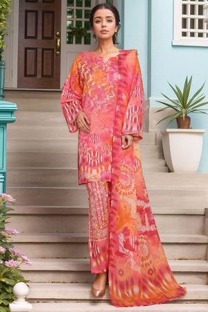 Sada Bahar Stitched 3 Piece Printed Shimmered Cambric Collection'2025-SC-302-PINK