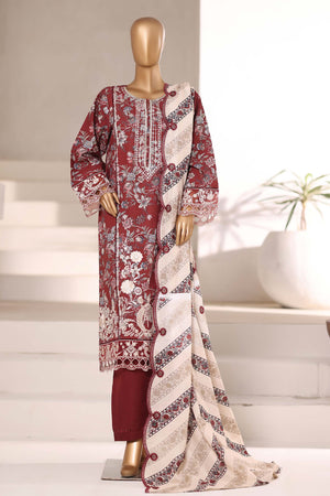 Signature By Sada Bahar Stitched 3 Piece Emb Khaddar Winter Collection'2025-SK-535-Brown