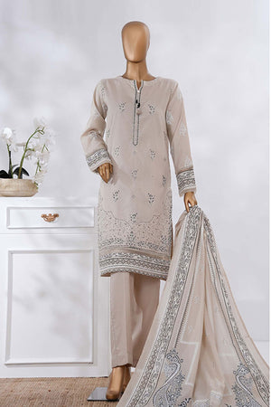 Sunehri By HZ Stitched 3 Piece Emb Dyed Cotton Winter Collection'2025-SSE-812-Beige