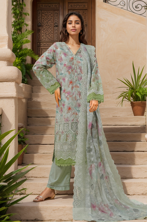 Sada Bahar Stitched 3 Piece Cutwork Chikankari Vol-02 Collection'2025-CKP-Pista