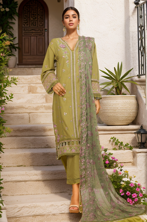 Sada Bahar Stitched 3 Piece Luxury Emb Spring Vol-06 Collection'2025-LEL6-MK-48-Green