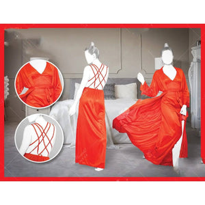 Sajiero 2 Piece Silk Nightwear Inner + Gown For Girls & Women - My Store