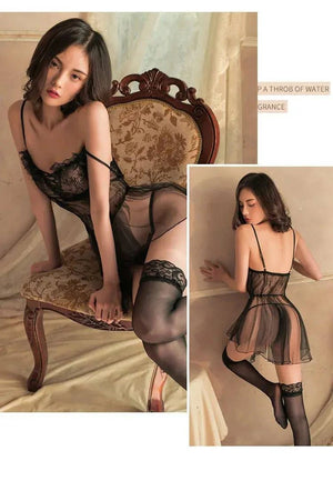 Sajiero Bella Black Transparent Sexy Night Stocking - My Store