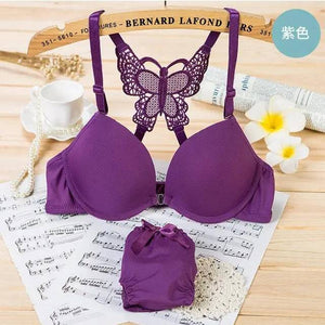 Sajiero Butterfly - Fun Night Padded Bra and Panty Set - My Store