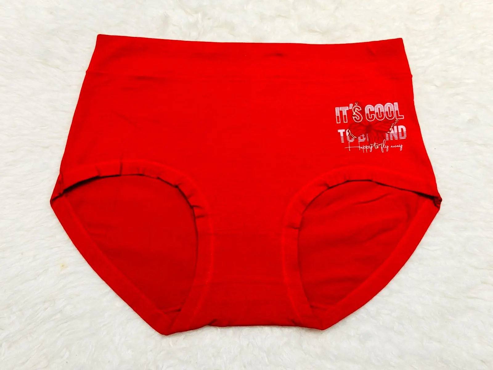 Sajiero Butterfly Print Brief Cotton Panty - My Store