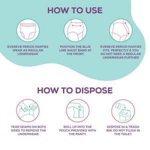 Sajiero Disposable Padded Briefs Pull-up Period Panties Pack of 3 - My Store