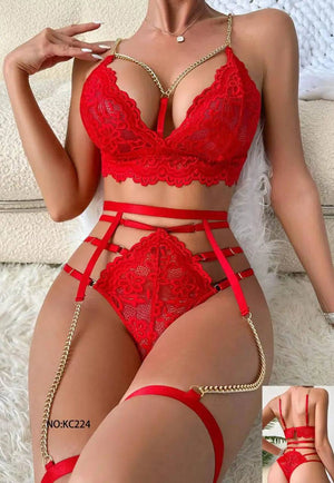 Sajiero Eden EX Embroidered Hot Garter Belt Set - My Store