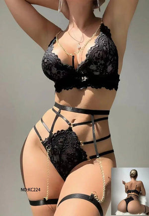 Sajiero Eden EX Embroidered Hot Garter Belt Set - My Store