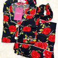 Sajiero Galaxy Boski Linen Printed Pajama Love Rose - My Store