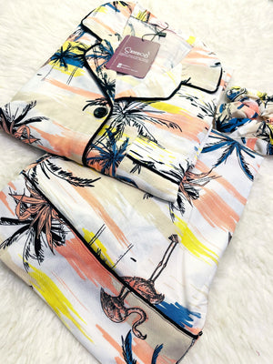 Sajiero Galaxy Boski Linen Printed Pajama Luxury Print - My Store