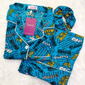 Sajiero Galaxy Funky Printed Boski Linen Pajama Green - My Store