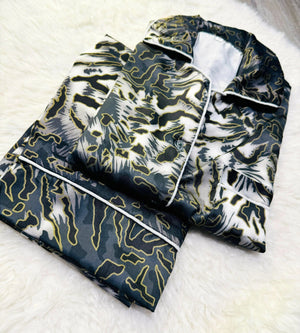 Sajiero Galaxy Pajama Suit Printed Tiger Pattern - My Store