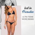 Sajiero Heat Padded String Ribbed Bikini - My Store