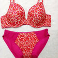 Sajiero Leopard Print Padded Bra and Panty Set - My Store