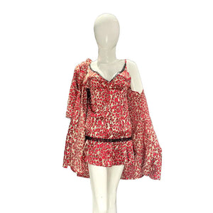 Sajiero Love Night Printed 2pcs Nightgown Set - My Store