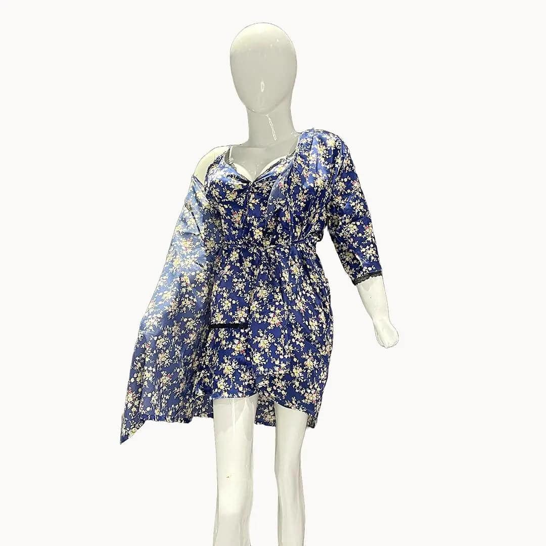 Sajiero Love Night Printed 2pcs Nightgown Set - My Store