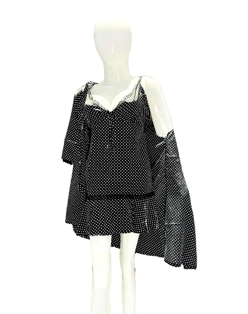 Sajiero Love Night Printed 2pcs Nightgown Set - My Store