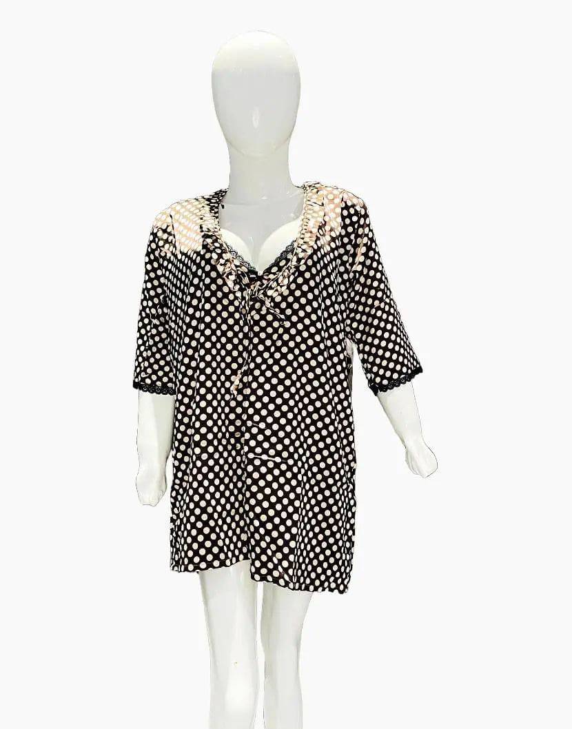 Sajiero Love Night Printed 2pcs Nightgown Set - My Store