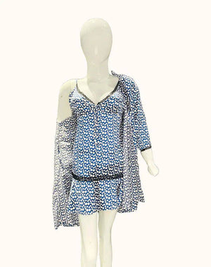 Sajiero Love Night Printed 2pcs Nightgown Set - My Store
