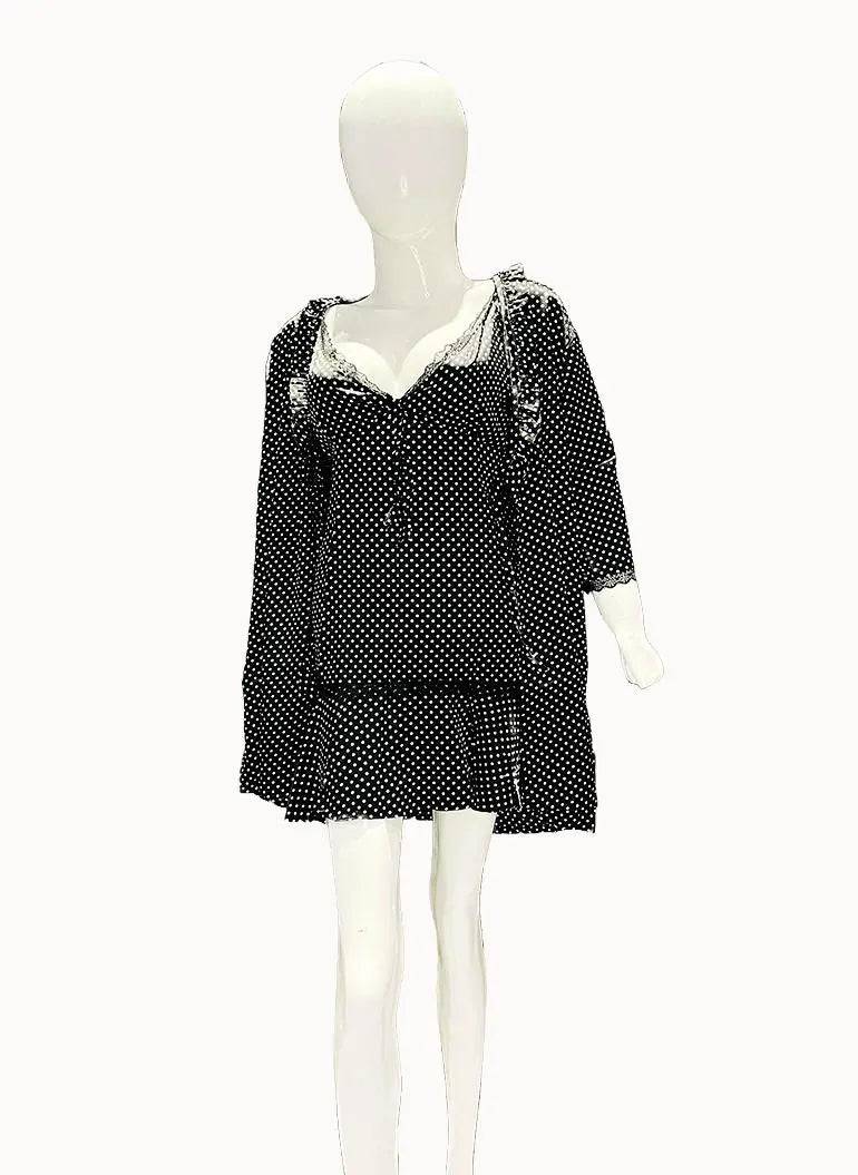 Sajiero Love Night Printed 2pcs Nightgown Set - My Store