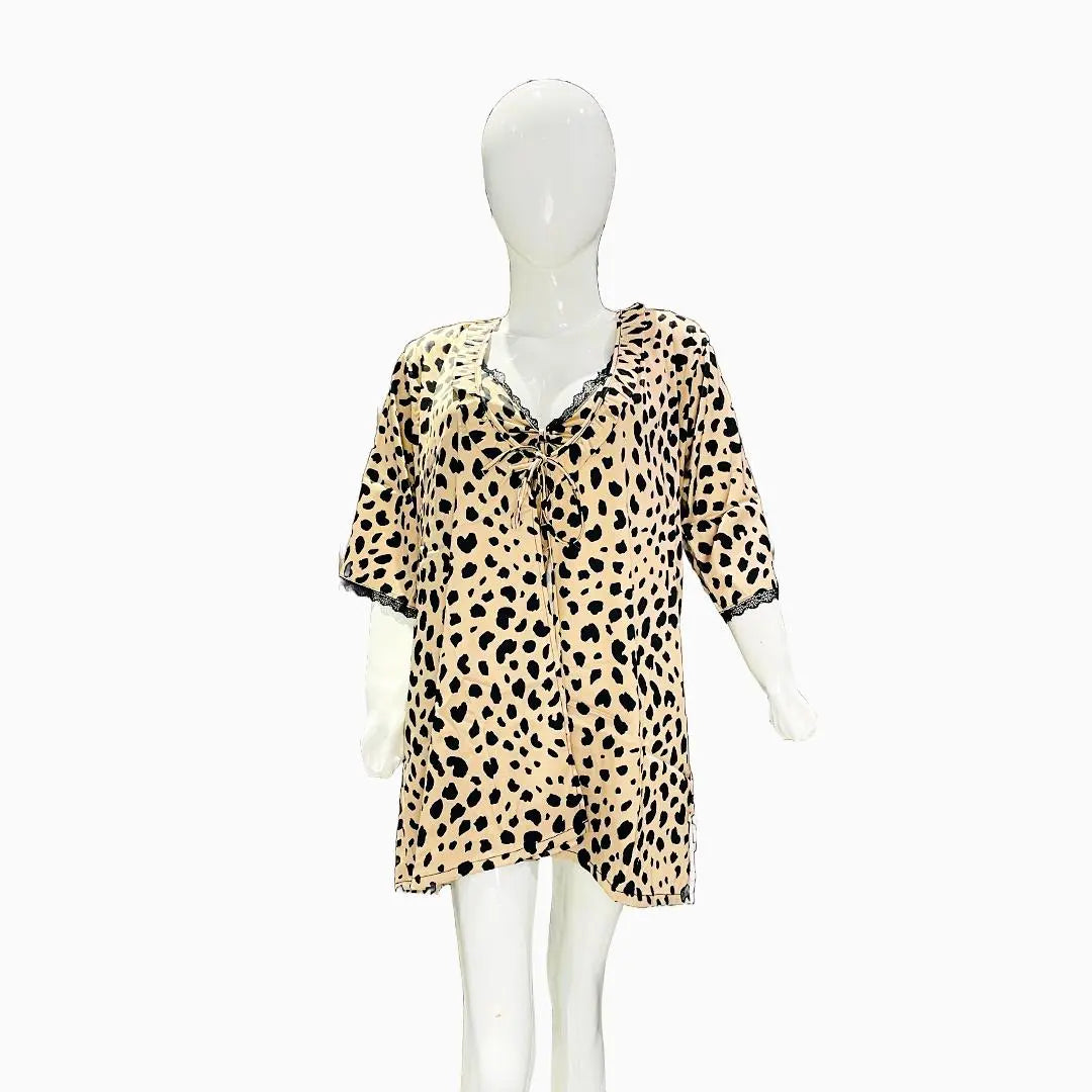 Sajiero Love Night Printed 2pcs Nightgown Set - My Store