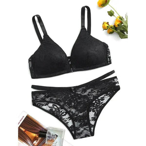 Sajiero Max Front Open Padded Bra and Panty Set - My Store