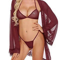 Sajiero Mesh Nightgown set maroon color sexy night gown with hot br set price in pakistan