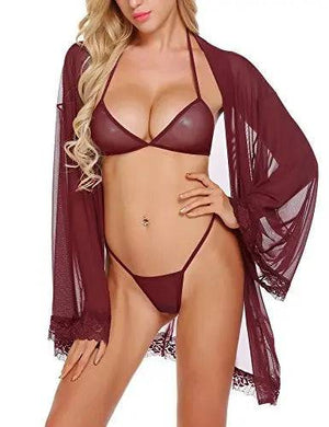 Sajiero Mesh Nightgown set