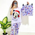 Sajiero Noise Cotton 3 Piece Printed Pajama Suit Micky - My Store