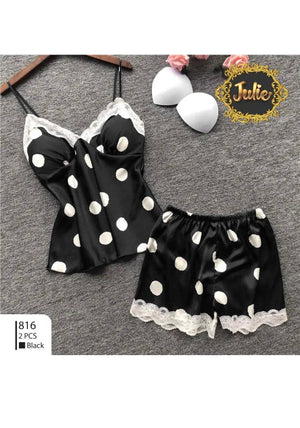 Sajiero Polka Dot - 2pc Silk Inner & Shorts Cami Set - My Store