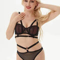 Sajiero Rosie Transparent Mesh Garter Belt Set - My Store
