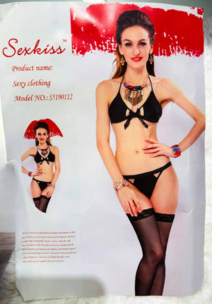 Sajiero Sk 3pcs Fancy Sexy Bikini Set Black - My Store