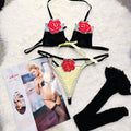 Sajiero Sk 3pcs Fancy Sexy Bikini Set Rose - My Store