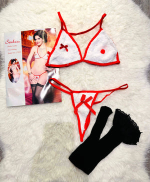 Sajiero Sk 3pcs Fancy Sexy fleecy Bikini Set - My Store