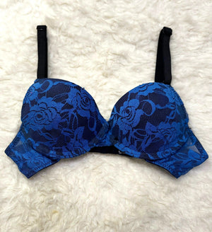 Sajiero Spark Blue Floral Casual Padded Bra - My Store