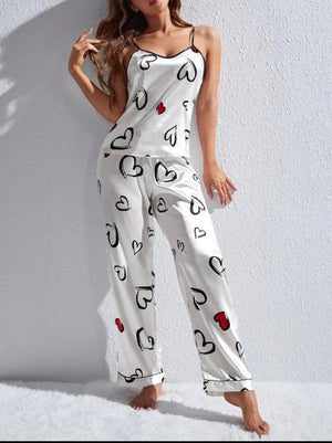 Sajiero Spice Ceder Strap Jumpsuit Printed Hearst White - My Store