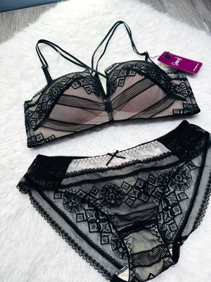 Sajiero Spirit Padded Bra and Panty Set - My Store